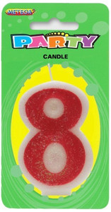 Pink Numeral Candle - 8