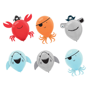 Ahoy Birthday Latex Balloons Pk6