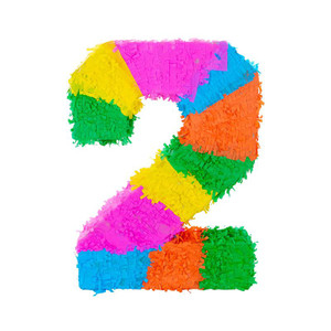 Number 2 Pinata - Multicolour