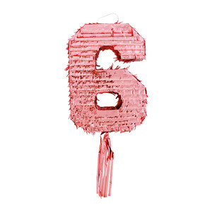 Number 6 Pinata - Rose Gold