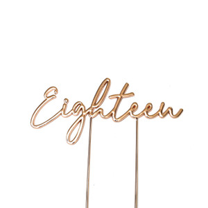 Rose Gold Cake Topper - "Eighteen"