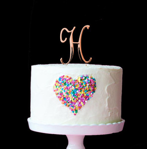 Rose Gold Cake Topper Letter H
