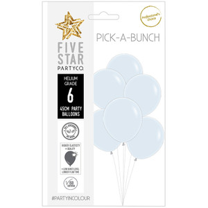45cm Latex Balloons Matte White 6pk