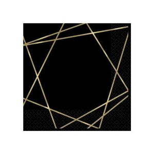Premium Gold Geo Cocktail Napkin 16pk