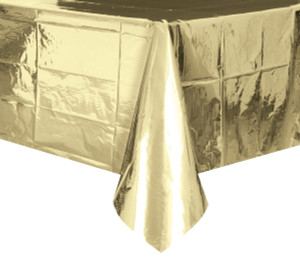 Metallic Gold Plastic Tablecover Rectangle 137cm x 274cm (54" x 108")
