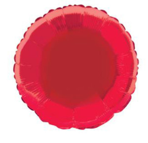 Red Round 45cm (18") Foil Balloon Packaged