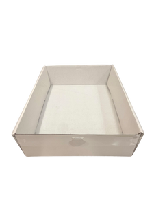 FOD GRAZING WHITE BOX w/ CLEAR LID - 25.4x15.4x8cm