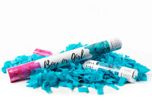 BLUE CONFETTI CANNON POPPER - Gender Reveal