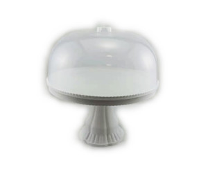 FOTTED WHITE CAKE STAND WITH LID 32cm