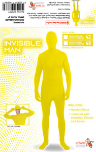 INVISIBLE MAN COSTUME - YELLOW XL