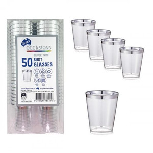 SHOT 1OZ. SILVER TRIM BX50 30ml