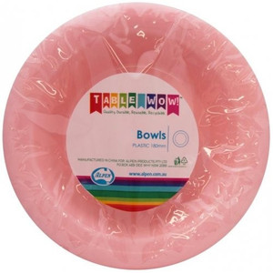 Reusable Plastic Bowl Light Pink 180mm PK480