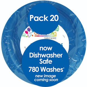 Reusable Plastic Lunch Plate Royal Blue 180mm PK480