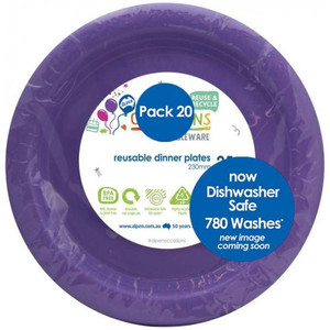 Reusable Plastic Dinner Plate Lavender 230mm PK480