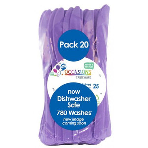 Reusable Plastic Cutlery Knife Purple 195mm PK960