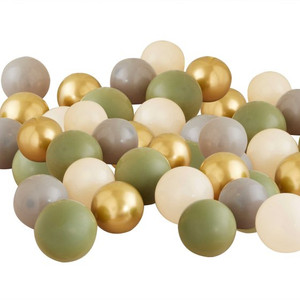 Gold Chrome, Olive Green, Grey & Nude Balloon Mosaic Balloon Pack of 40 x 5"