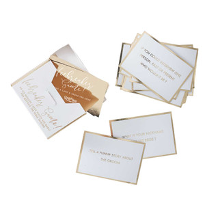 GOLD WEDDING TABLE GAME PK25 (10cm W x 7cm H each card)