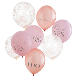 Mixed Pack Of Hen Party Slogan & Confetti 30cm Balloons PK8