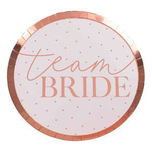 Hen Party Rose Gold Team Bride Plates PK8 25cm (H) x 25cm (W)