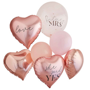 Rose Gold Hens Party Balloons Bundle Pack of 9