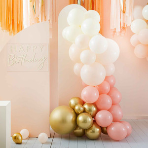 Mix It Up Peach & Gold Balloon Arch PK75