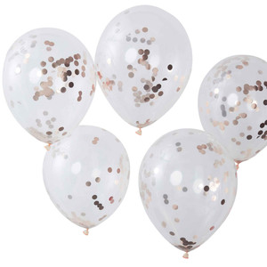Pick & Mix Rose Gold Balloons 30cm Confetti Rose Gold PK5