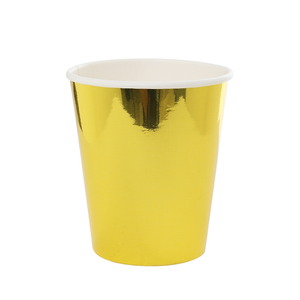 Metallic Gold Paper Cup 260ml 20pk