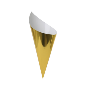 Metallic Gold Paper Snack Cone 10pk