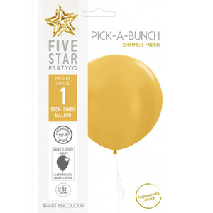 90cm Latex Balloon Shimmer Gold 1pk