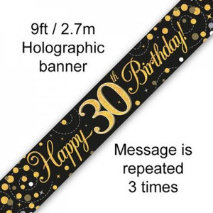 Banner 2.7M Sparkling Fizz Black & Gold 30
