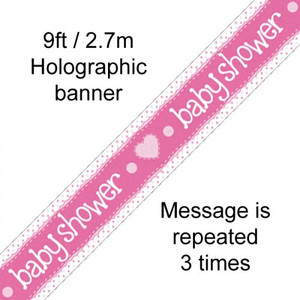 Banner 2.7M Baby Shower Pink Banner