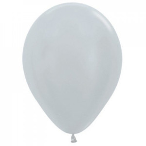 Satin Silver 12cm Sempertex Balloons Bag 100