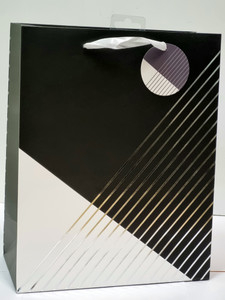 Fsc Mix Large Formal Silver Stripe Bag 1pc 32.5cm