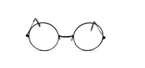 Party Glasses Hippie (S) (Clear with black rim)