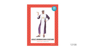 Adult Arabian Man Costume Purple Stripe
