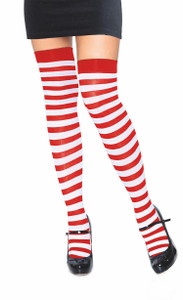 Over Knee Stockings Red with White