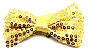 Small Sequin Gold Bow Tie
