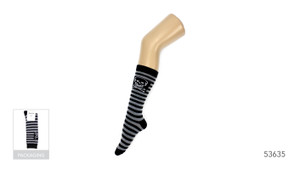 Stripe Socks with Skull Pattern