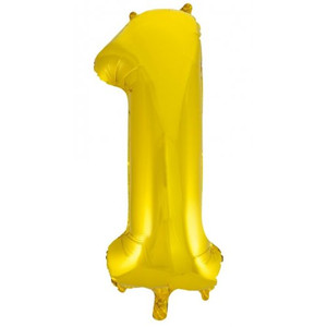 34inch Decrotex Foil Balloon Number Gold #1 Pack 1
