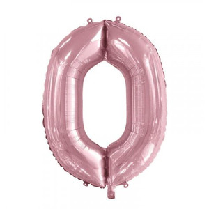 34inch Decrotex Foil Balloon Number Light Pink #0 Pack 1