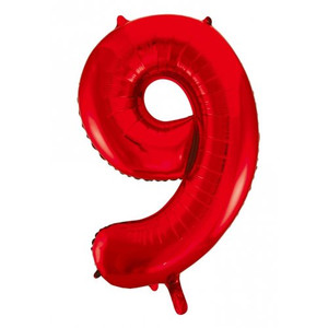 34inch Decrotex Foil Balloon Number Red #9 Pack 1