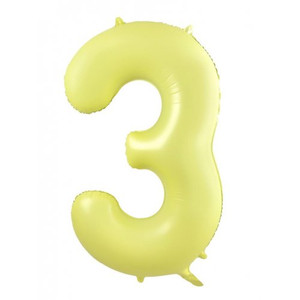 34inch Decrotex Foil Balloon Matte Pastel Yellow #3 Pack 1