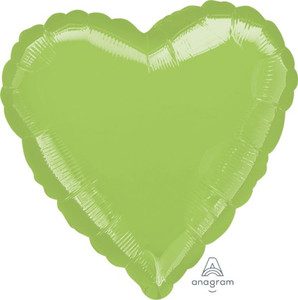 45cm Standard HX Heart Metallic Lime Green S15