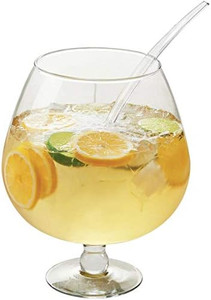 Libbey 2 Piece Glass Punch Bowl Set dia 9.4 in x 11.4 in (Glass)