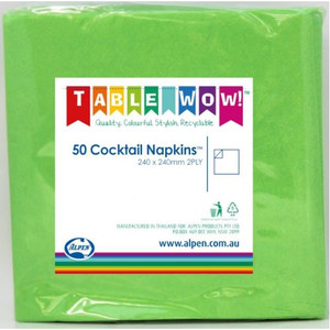 Lime Cocktail Napkin 25x25cm 2ply P50 X 24 (1200 Napkins)