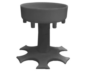 Plastic Shot Glass Dispenser And Holder With 6 Plastic Shot Glasses - Black 5" x 5"