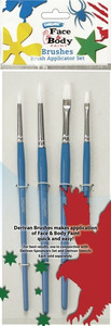 Derivan Face Paint 4pc Brush Set