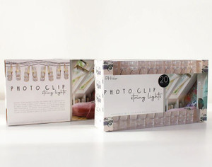 20 LED Large Photo Clip Clear Cable Lights Warm White 9' (Requires 3 AA Batteries)