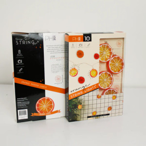 10 LED Warm White Orange Shaped String Lights 6' (Requires 2 AA Batteries)