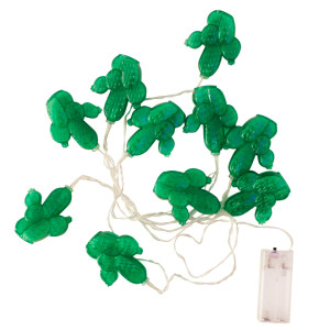 10 LED Warm White Cactus String Lights 6' (Requires 2 AA Batteries)